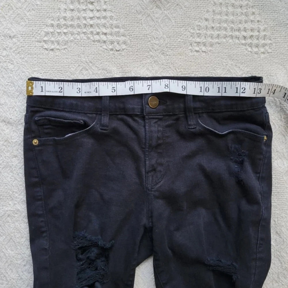 Black Distressed  "Le Skinny De Jeanne" Jean-Frame - Picture 8 of 11